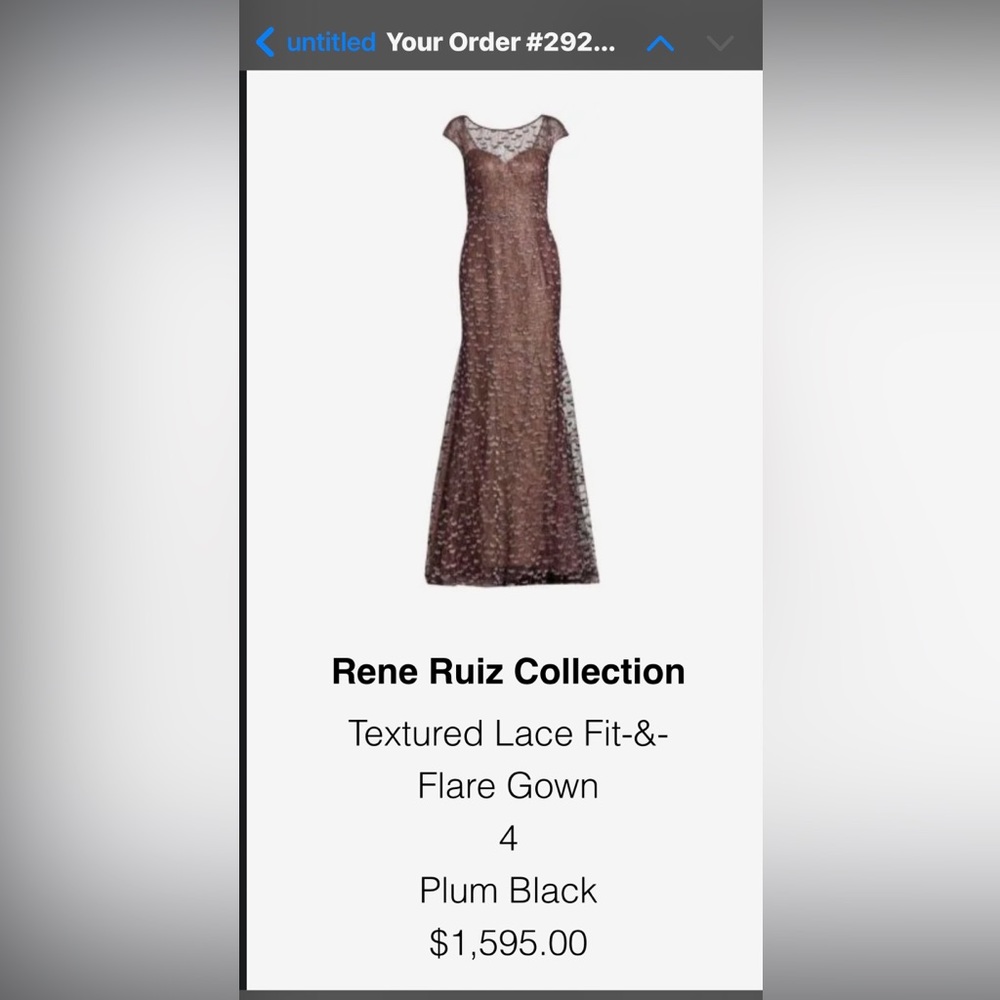 Rene Ruiz purple gown, size 4